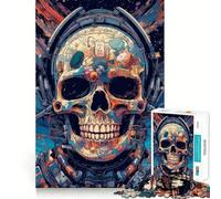 Puzzle a forma di teschio esterno, 1000 pezzi, gioco per lo sviluppo della mente, rilassante, taglio di precisione, pezzo da collezione (50x75cm)