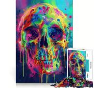 Puzzle a forma di teschio psichedelico per adolescenti, 1000 pezzi, gioco di intelletto, divertimento in casa, taglio di qualità, regalo creativo (38x52cm)