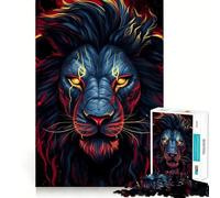 Puzzle a forma di testa di leone rosso da 1000 pezzi per ragazzi, gioco di logica fine, facile da usare, bordi precisi, regalo per le festività (38x26cm)