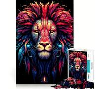 Puzzle a forma di testa di leone rosso per adulti, 1000 pezzi, gioco intelligente, tranquillo, con un motivo rilassante da assemblare, (38x52cm)