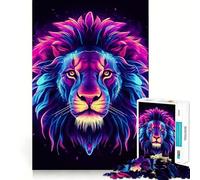 Puzzle a forma di testa di leone rosso per adulti, 1000 pezzi, rompicapo, per il tempo libero a casa, da assemblare, regalo di compleanno (50x75cm)