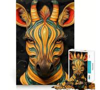 Puzzle a forma di testa di zebra per ragazzi,1000 pezzi,gioco stimolante per la mente,pezzi senza sbavature,taglio netto,facile da imparare,divertimento per tutta la famiglia (38x52cm)