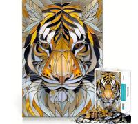 Puzzle a forma di tigre dorata da 1000 pezzi per adolescenti, gioco per allenare la mente, rilassante e divertente, da assemblare, regalo perfetto 50x75cm