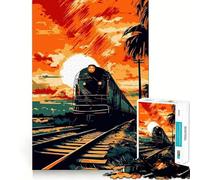 Puzzle a forma di treno d'epoca per ragazzi, 1000 pezzi, stimola la memoria, gioco da interno, assemblaggio di immagini, regalo per le vacanze (50x75cm)