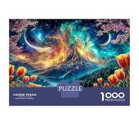 Puzzle a forma di tulipano, 1000 pezzi, mezzaluna Nebula, puzzle impossibile, perfetto per il relax, 100% cartone riciclato per adulti e ragazzi, 52 x 38 cm, 1000 pezzi