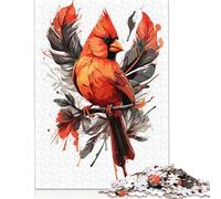 Puzzle a forma di uccello cardinale, rompicapo in cartone riciclato al 100%, per donne e uomini, regalo per la festa della mamma, 1000 pezzi (26x38 cm)