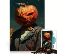 Puzzle a forma di uomo con la testa di zucca per adolescenti, 1000 pezzi, gioco stimolante per la mente, rilassante, di alta qualità, regalo stagionale (38x52cm)