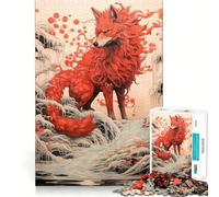 Puzzle a forma di volpe rossa fantasy per adulti, 1000 pezzi, rompicapo, per il tempo libero a casa, da assemblare, regalo di compleanno (38x26cm)