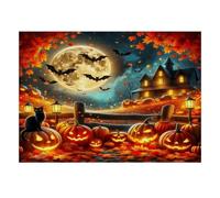 Puzzle a forma di zucca e luna, 1000 pezzi, per adulti, alta qualità | 52 x 38 cm, in cartone, per esercizi mentali, taglio preciso, appassionati di puzzle, riduzione dello stress