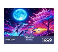 Puzzle A Group of Salmon 1000 Pezzi Per Bambini E Adulti, Puzzle Con Full Moon Flower Tree, Gioco Divertente E Istruttivo, Regalo Per Bambini E Adulti 70x50cm/1000pcs