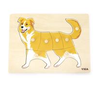 Puzzle a incastri Montessori in legno - cane VIGA