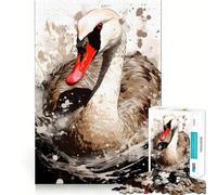 Puzzle a incastro con cigno colorato, 1000 pezzi, per adulti, gioco intelligente, per interni, taglio preciso, regalo adorabile 50x75cm