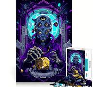 Puzzle a incastro con figura mistica e dadi per adulti, 1000 pezzi, gioco per la concentrazione e il relax, bordi netti, Babbo Natale, scegli il tuo desiderio (50x75cm)