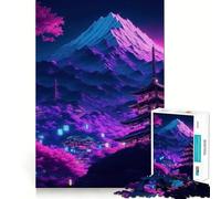 Puzzle a incastro con paesaggio cyberpunk al neon per adolescenti, 1000 pezzi, per migliorare la memoria, calmare e rilassare, design da assemblare, regalo classico (38x52cm)