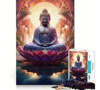 Puzzle a incastro con statua di Buddha, 1000 pezzi, ideale per ragazzi, con un forte stimolo logico e antistress, con bordi trasparenti, perfetto come regalo classico 50x75cm