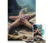 Puzzle a incastro con stella marina su fondale sabbioso per adulti, 1000 pezzi, gioco intelligente e rilassante, ritaglio preciso, oggetto da collezione 38x26cm