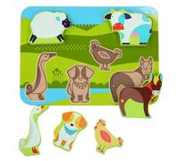 puzzle a incastro in legno fattoria animali LUCY & LEO, 7 pezzi