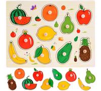 Puzzle a incastro in legno - frutta (10 pezzi)
