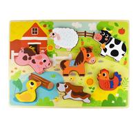 Puzzle a incastro Montessori in legno fattoria TOOKY TOY