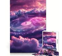 Puzzle a incastro "Nuvole spaziali" con disco musicale per ragazzi, 1000 pezzi, gioco di logica, lento, divertente, taglio perfetto, sorpresa di compleanno (38x52cm)