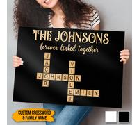 Puzzle a incastro personalizzato con nomi di famiglia - Opera d'arte realizzata in un attimo - Tela incorniciata personalizzata senza cornice, cartellone da parete - Regalo di Natale per la famiglia 1
