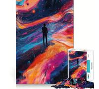 Puzzle a incastro Silhouette in Paesaggio Astratto per Adolescenti, 1000 Pezzi, Gioco di Logica e Antistress, Taglio Durevole, Regalo di Babbo Natale 38x52cm