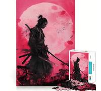 Puzzle a inchiostro con guerriero samurai, 1000 pezzi, per ragazzi, gioco di logica, divertimento e svago, taglio liscio, regalo speciale (38x26cm)