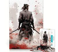Puzzle a inchiostro Guerriero Samurai per adolescenti, 1000 pezzi, gioco per allenare la mente, rilassante, artistico, da assemblare, (38x52cm)