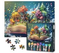 Puzzle a libro - Puzzle da 1000 pezzi per adulti, primavera, estate, autunno e inverno, libro difficile impegnativo, regalo per la notte di famiglia e decorazione per la casa (paesaggio naturale) 50 x