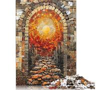 Puzzle a mosaico "Arco verso il sole" da 500 pezzi per adulti e puzzle in legno, gioco educativo per famiglie, 500 pezzi (52x38 cm)