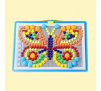 Puzzle a mosaico, blocchi con motivo a forma, impilabili a forma di fungo,