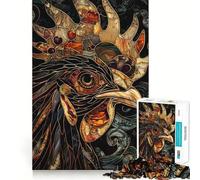 Puzzle a mosaico con gallo da 1000 pezzi per adolescenti, giocattolo antistress, taglio di alta qualità, (50x75cm)