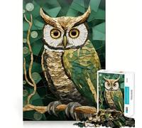 Puzzle a mosaico con gufo, arte Kentsugi, per ragazzi, 1000 pezzi, rafforza la memoria, momento di pace, qualità, bordo, regalo classico (50x75cm)