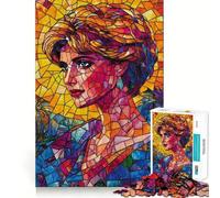 Puzzle a mosaico con ritratto della Principessa Diana, 1000 pezzi, per adulti, gioco di logica e relax, con pezzi di dimensioni precise, regalo prezioso 50x75cm