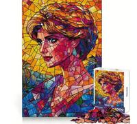 Puzzle a mosaico con ritratto della Principessa Diana, 1000 pezzi, per adulti, gioco di logica e relax, con pezzi di dimensioni precise, regalo prezioso 50x75cm