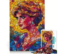 Puzzle a mosaico con ritratto della Principessa Diana per ragazzi, 1000 pezzi, gioco di logica e divertimento, bordi lisci, regalo di compleanno 38x52cm