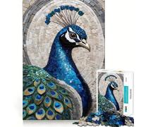 Puzzle a mosaico da 1000 pezzi con pavone, ideale per ragazzi, per migliorare la memoria, senza stress, con design e assemblaggio rilassanti, un regalo speciale (50x75cm)
