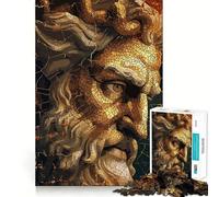 Puzzle a mosaico del dio Zeus da 1000 pezzi per adulti,gioco stimolante per la mente,superficie liscia e priva di sbavature,hobby affascinante per i momenti di svago (50x75cm)