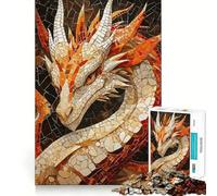 Puzzle a mosaico del drago misterioso da 1000 pezzi per adulti e ragazzi, gioco di logica chiaro, momento di relax, taglio perfetto, oggetto dei desideri di Babbo Natale (38x26cm)