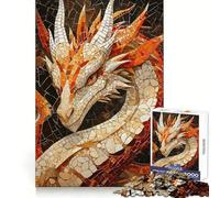 Puzzle a mosaico del drago misterioso da 1000 pezzi per adulti e ragazzi, gioco di logica chiaro, momento di relax, taglio perfetto, oggetto dei desideri di Babbo Natale (38x26cm)