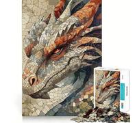 Puzzle a mosaico del drago misterioso da 1000 pezzi per adulti e ragazzi, gioco di logica, divertimento rilassante, bordi netti, regalo memorabile (38x26cm)
