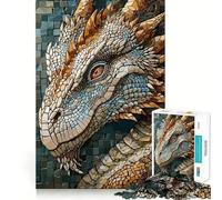 Puzzle a mosaico del drago misterioso da 1000 pezzi per adulti e ragazzi, gioco di logica, relax, taglio di precisione, (38x26cm)