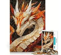 Puzzle a mosaico del drago misterioso da 1000 pezzi per adulti, gioco di logica e rilassamento, bordi affilati, regalo di alta qualità (50x75cm)