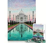 Puzzle a mosaico del Taj Mahal con riflesso 1000 pezzi per adulti ideale per stimolare la memoria e creare un'atmosfera rilassante con un motivo da assemblare e la lista dei desideri di Babbo Natale