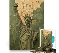 Puzzle a mosaico della Statua della Libertà da 1000 pezzi per adulti, gioco di logica mentale, antistress, taglio preciso, regalo perfetto 38x52cm
