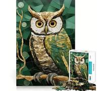 Puzzle a mosaico di gufo Kentsugi Art, difficile da realizzare, per adulti, 1000 pezzi, gioco di logica solido, semplice e divertente, taglio di precisione, regalo di Natale (38x52cm)