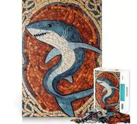 Puzzle a mosaico di squalo da 1000 pezzi per adulti e ragazzi, ideale per migliorare la memoria, per un relax leggero e piacevole, con tagli netti e un regalo delizioso 50x75cm