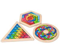 puzzle a mosaico in legno a forma di cerchio, 16 pezzi, goki