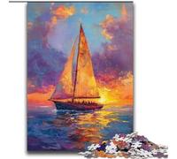 Puzzle a olio di barche a vela per adulti e ragazzi, 2000 pezzi, interessante interazione genitore-figlio per ridurre lo stress (70x100cm)