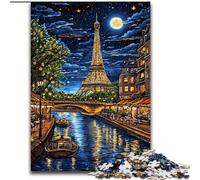 Puzzle a olio raffigurante la Torre Eiffel per adulti, 1000 pezzi, gioco stimolante e gioco per famiglie con poster abbinato e foglio di quiz (26x38cm)